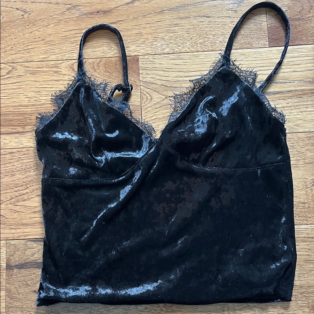 Forever 21 Black Velvet Cami Top